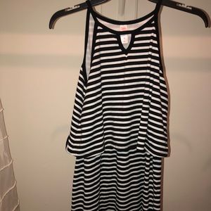 black and white stripped summer dress
